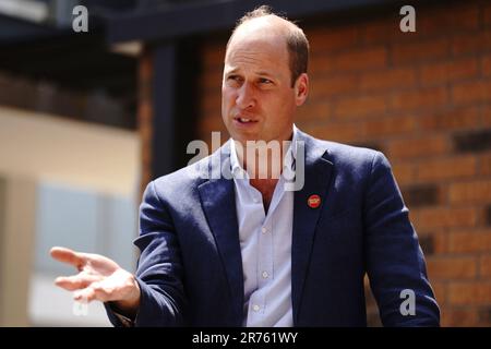 Der Prince of Wales nimmt an der Eröffnung von Centrepoint's Reuben House in London Teil, einer neuen Entwicklung, die einen Schlüsselteil des Programms Independent Living der Organisation zur Bekämpfung der Jugendarbeitslosigkeit in Süd-London bildet. Foto: Dienstag, 13. Juni 2023. Stockfoto