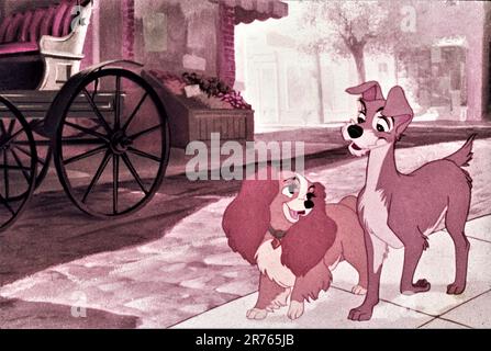 WALT DISNEY's LADY AND THE TRAMP 1955 Regisseure CLYDE GERONIMI WILFRED JACKSON und HAMILTON LUSKE aus der Geschichte von ward Greene Walt Disney Productions / Buena Vista Film Distribution Company Stockfoto