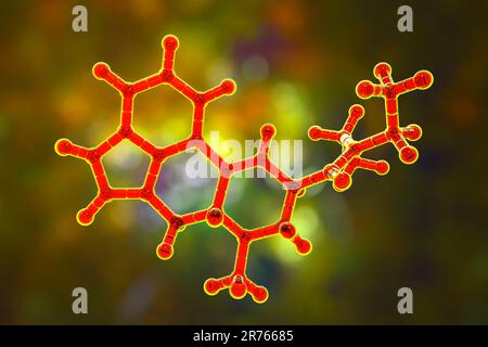 LSD (Lysergic Acid diethylamide). Molekulares Modell von LSD (auch als lysergid), einem starken Halluzinogenen und Stimmung bewusstseinsverändernde Droge. LSD wurde zuerst Synthe Stockfoto