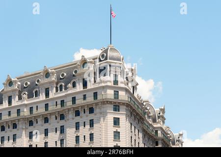 Willard InterContinental Washington. Das Willard Hotel, ein historisches Luxushotel in Beaux-Arts an der Pennsylvania Avenue im Stadtzentrum von Washington, D.C. Stockfoto