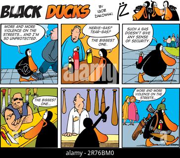 Comic-Strip Black Ducks Folge 43 Stock Vektor