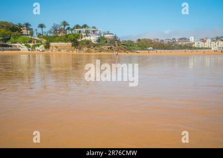 El Sardinero Strand. Santander, Spanien. Stockfoto