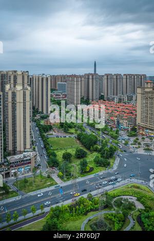 Es ist ein bewölkter Tag in Chengdu. Stockfoto