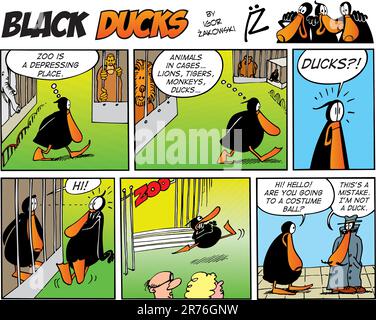 Comic-Strip schwarze Enten Episode 59 Stock Vektor