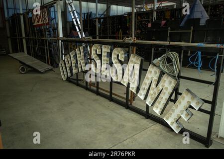 Blackpool Lightworks Illuminations Depot Stockfoto