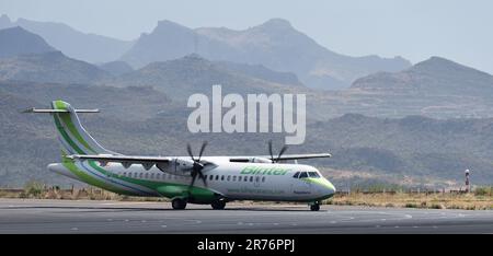 San Cristobal de La Laguna, Spanien, 14. Mai 2023. ATR 72-600 von Binter Canarias ist die Regionalfluggesellschaft für die Kanarischen Inseln. Bereit zu nehmen Stockfoto