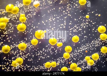 Bakterien aus einem Hautausstrich, Kolonien von Micrococcus luteus und Staphylococcus epidermidis auf Trypton-Soja-Agar. Stockfoto