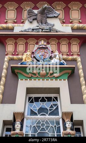 Außenansicht des Egyptian House in Penzance, Cornwall, England, Großbritannien Stockfoto