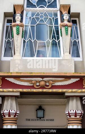 Außenansicht des Egyptian House in Penzance, Cornwall, England, Großbritannien Stockfoto