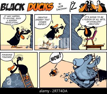 Comic-Strip Black Ducks Folge 14 Stock Vektor