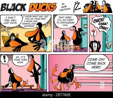 Comic-Strip Black Ducks Folge 16 Stock Vektor