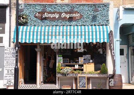 Simply Organic Community Store auf Green Lanes, London N16 Stockfoto
