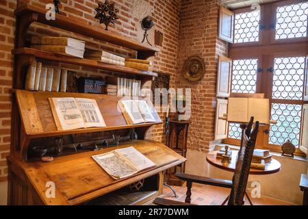 Leonardo da Vincis Atelier, Schloss Clos Lucé in Amboise, Frankreich Stockfoto