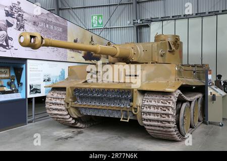 WW2 German Tiger I, The Tank Museum, Bovington Camp, Dorchester, Dorset, England, Großbritannien, Großbritannien, Großbritannien, Großbritannien, Europa Stockfoto