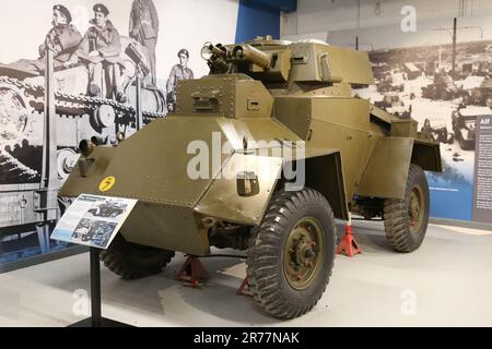 WW2 British Guy Mark I Panzerwagen, das Tank Museum, Bovington Camp, Dorchester, Dorset, England, Großbritannien, Großbritannien, Großbritannien, Großbritannien, Europa Stockfoto