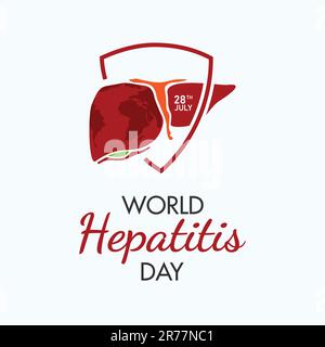 Hintergrundvorlage für den World Hepatitis Day für Kartenvektordesign und soziale Medien. Vektordarstellung Stock Vektor