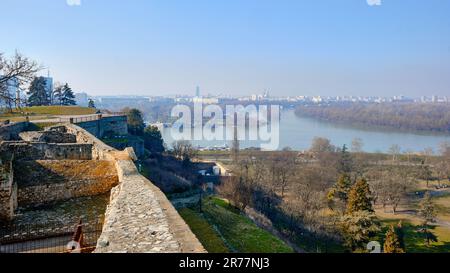 Blick auf Belgrad von der Belgrader Festung Stockfoto