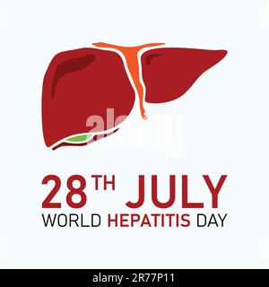 World Hepatitis Day 28. Juli kreatives Design für soziale Medien. Vektordarstellung Stock Vektor