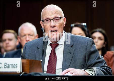 Washington, Usa. 13. Juni 2023. George Barnes, Stellvertretender Direktor der National Security Agency (NSA), sprach bei einer Anhörung des Justizkomitees des Senats im US-Kapitol. Kredit: SOPA Images Limited/Alamy Live News Stockfoto