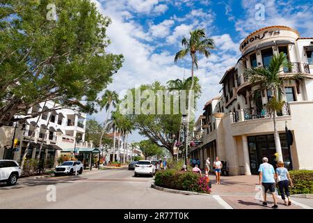 Das Inn on Fifth Luxushotel im Herzen der Innenstadt von Naples, Florida, USA. Stockfoto