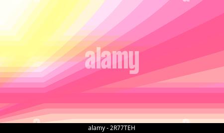 Abstrakter, rosa und gelber geometrischer Hintergrund mit Farbabstufungen. Grafikmuster Stockfoto