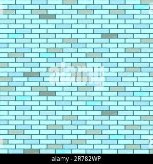 Blaue nahtlose Ziegelwand, abstrakte Textur; Vektorgrafik-Illustration Stock Vektor