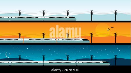 vektordarstellung eines Hochgeschwindigkeitszugs Stock Vektor