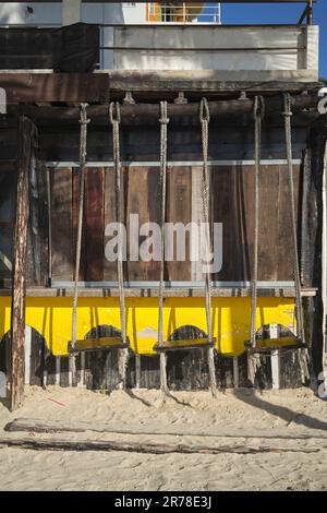 Strandbar mit Schaukelsitzen Playa Del Carmen Yucatan Mexico Stockfoto