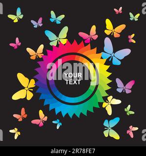 Abstrakter heller Hintergrund mit Blumen und Schmetterlingen Stock Vektor
