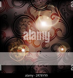 vektorblume nahtlose Verzierung mit Rahmen für Ihren Text, Schnittmaske, eps 10 Stock Vektor