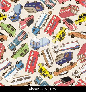 Nahtloses Fahrzeugmuster Stock Vektor