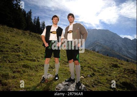 Tobias Wendl und Tobias Arlt Rodeln, Doppelsitzer, Privataufnahmen in Berchtesgaden. Stockfoto