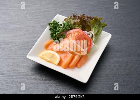 Westliche Küche, Restaurant Lachs-Marinade Stockfoto