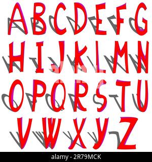 Schattiertes Alphabet, Vektorgrafik, mehr Buchstaben in meiner Galerie Stock Vektor