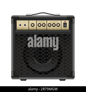 vektorgitarrenverstärker isoliert auf weißem Hintergrund Stock Vektor