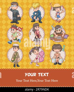 Cartoon-Schulkarte Stock Vektor