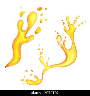 Abstrakter, von Hand gemalter Hintergrund in Gelb. Grunge-Struktur für Karten- und Flyerdesign Stockfoto