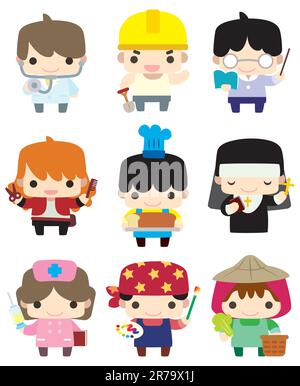 Cartoon-Leute-Job-Symbol Stock Vektor
