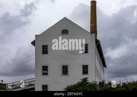 Das Lagerhaus des Bundesgefängnisses von Alcatraz Island in den Vereinigten Staaten von Amerika in der Bucht von San Francisco, Kalifornien, USA. Stockfoto