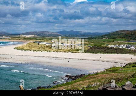 Narin Strand aus Sicht von Portnoo, County Donegal - Irland Stockfoto