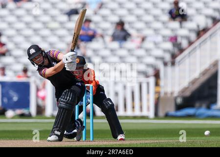 Amy Jones bat für Central Sparks in Birmingham, Großbritannien, während des Charlotte Edwards Cup-Spiels zwischen Central Sparks und Southern Vipers Stockfoto