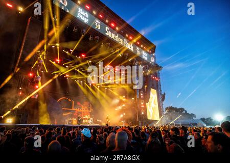 Solvesborg, Schweden. 07., Juni 2023. Die amerikanische Rockband Clutch führt während des schwedischen Musikfestivals Sweden Rock Festival 2023 in Solvesborg ein Live-Konzert auf. (Foto: Gonzales Photo - Terje Dokken). Stockfoto