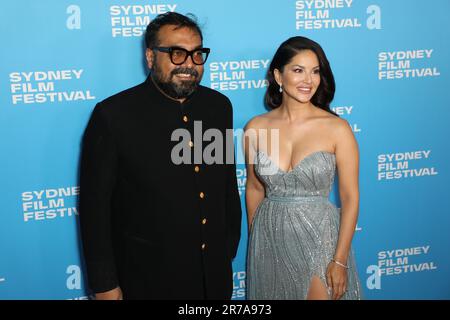 Sydney, Australien. 14. Juni 2023 70. Sydney Film Festival: Australische Premiere, Kennedy Red Teppich im State Theatre, 49 Market Street. Bild: direktor Anurag Kashyap und Sunny Leone (Besetzung). Kredit: Richard Milnes/Alamy Live News Stockfoto