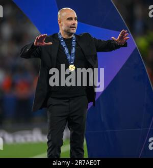 10. Juni 2023 – Manchester City/Inter Mailand – UEFA Champions League – Finale – Atatürk Olympiastadion Pep Guardiola während der Endpräsentation der Champions League in Istanbul. Bild : Mark Pain / Alamy Live News Stockfoto