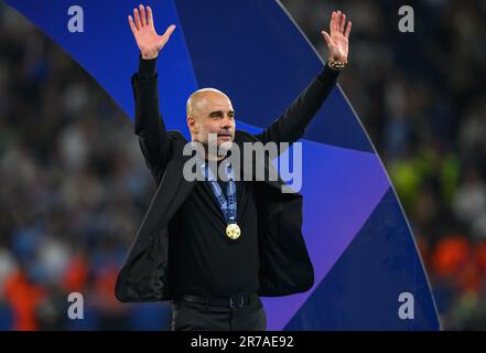 10. Juni 2023 – Manchester City/Inter Mailand – UEFA Champions League – Finale – Atatürk Olympiastadion Pep Guardiola während der Endpräsentation der Champions League in Istanbul. Bild : Mark Pain / Alamy Live News Stockfoto