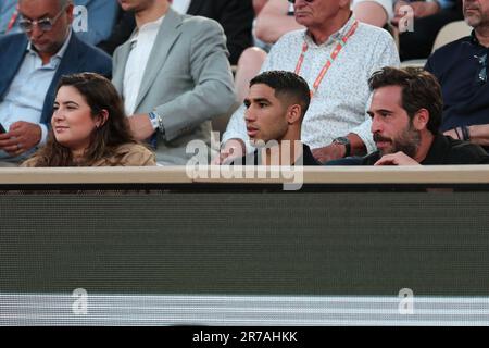 PARIS, FRANKREICH auf der 31. MAI 2023; Achraf Hakimi, Fußballprofis, nimmt an den 2023 French Open in Roland Garros am Hof Philippe Chatrier in Paris am 31. Mai 2023 Teil.- Copyright © Fabien BOUKLA / ATP Images (BOUKLA Fabien / ATP / SPP) Stockfoto