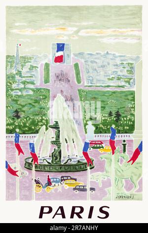 Paris von Jean Jules Louis Cavailles (1901-1977). Poster veröffentlicht 1957 in Frankreich. Stockfoto