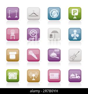 Restaurant, Café, Bar und Nacht Club Ikonen - Vektor Icon-set Stock Vektor