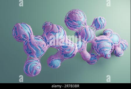 Abstrakter Hintergrund mit 3D Kugeln. 3D Abbildung Stockfoto