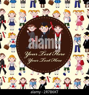 Zeichentrickschülerausweis Stock Vektor